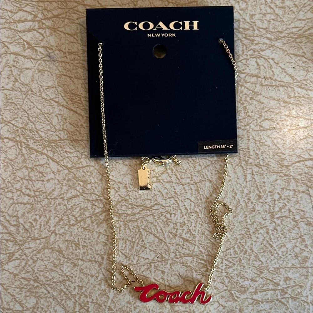 Coach Pink Wristlet with Logo & Coach Red Necklace - Picture 4 of 5